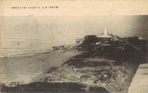 君ヶ浜上空から見た犬吠埼灯台